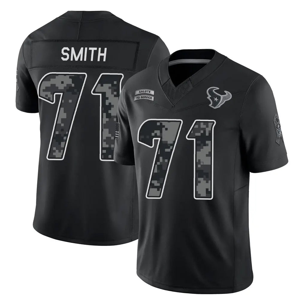 H.Texans #71 Braden Smith Player Black Limited 2026 Salute to Service Home Game CAdoa Stitched Jerseys