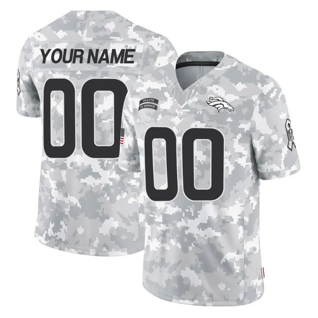 Custom D.Broncos Arctic Camo Salute To Service Limited Any Name & Numbers CAdoa Stitched Jerseys
