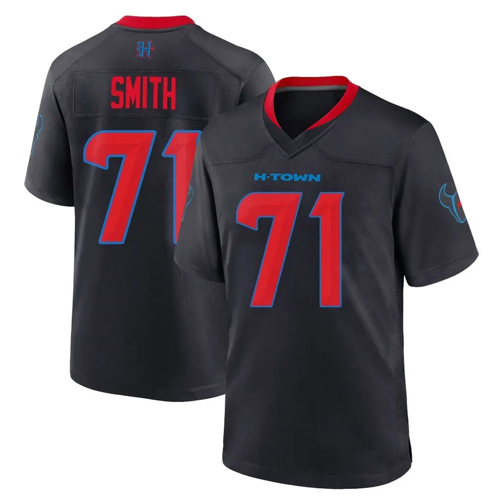 H.Texans #71 Braden Smith Player Navy 2nd Alternate Home Game CAdoa Stitched Jerseys