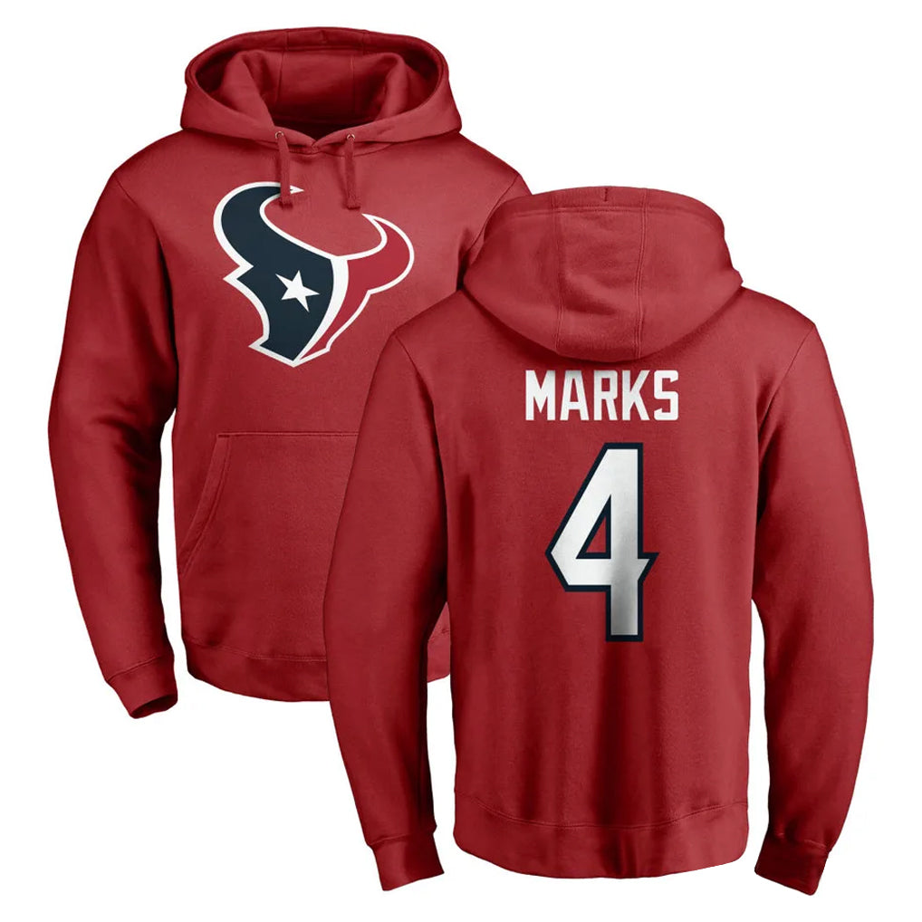 H.Texans #4 Woody Marks Player Red Pro Line Pullover Hoodie Limited Game CAdoa Stitched Jerseys