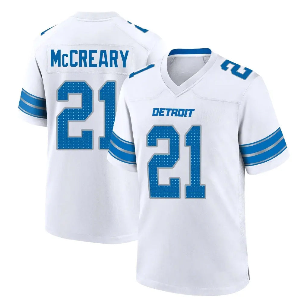 D.Lions #21 Roger McCreary Player White Alternate Home Game CAdoa Stitched Jerseys