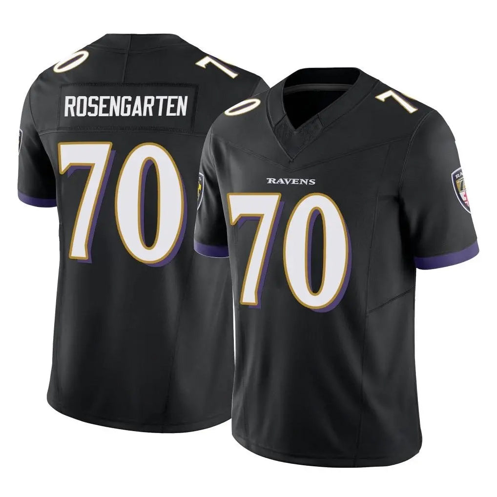 B.Ravens #70 Roger Rosengarten Player Black Vapor F.U.S.E. Limited CAdoa Stitched Jerseys