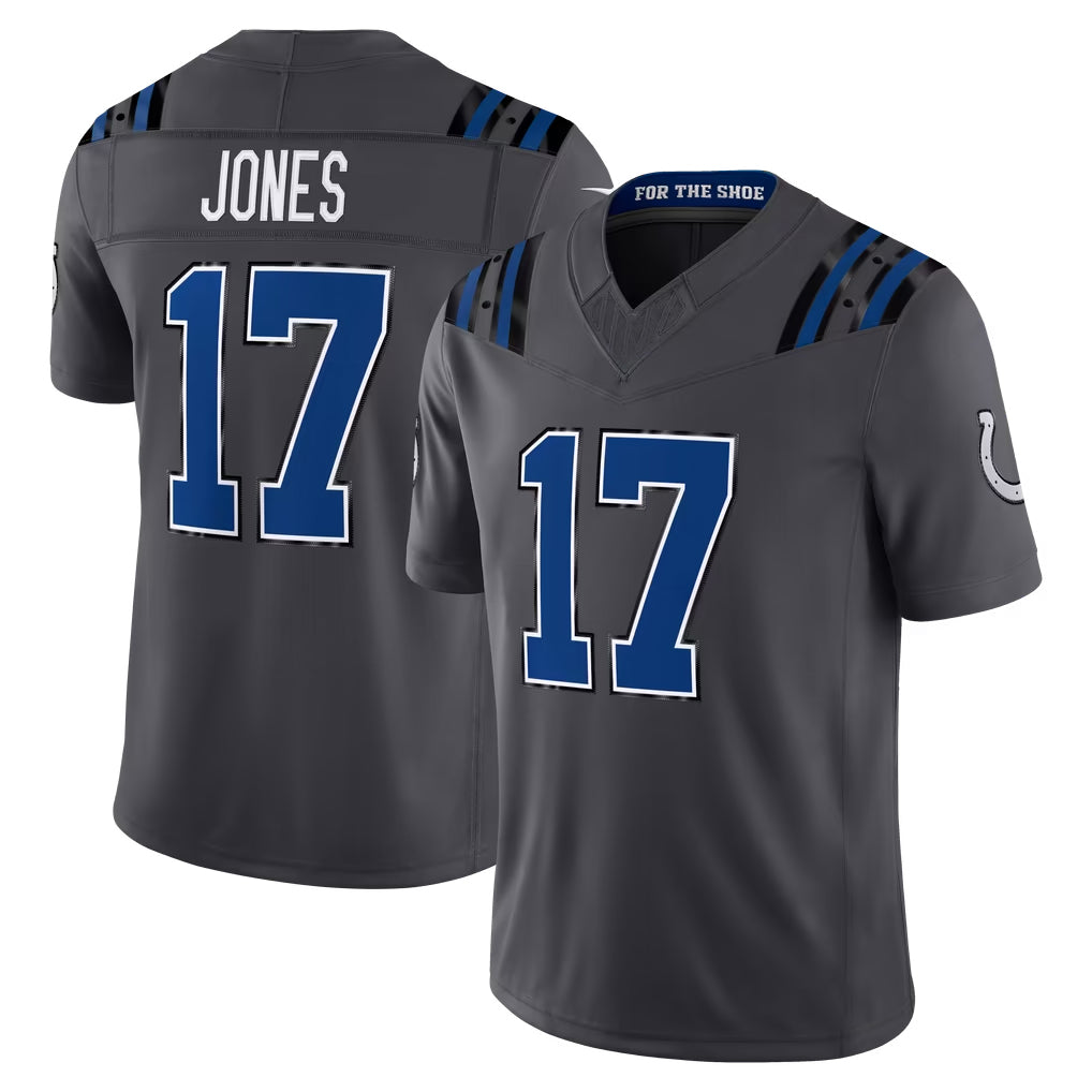 IN.Colts #17 Daniel Jones Player Anthracite Limited 2026 Rivalries Collection Home Game CAdoa Stitched Jerseys