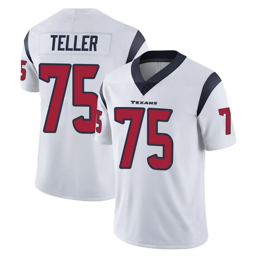 H.Texans #75 Wyatt Teller Player White Limited Vapor Untouchable Home Game CAdoa Stitched Jerseys