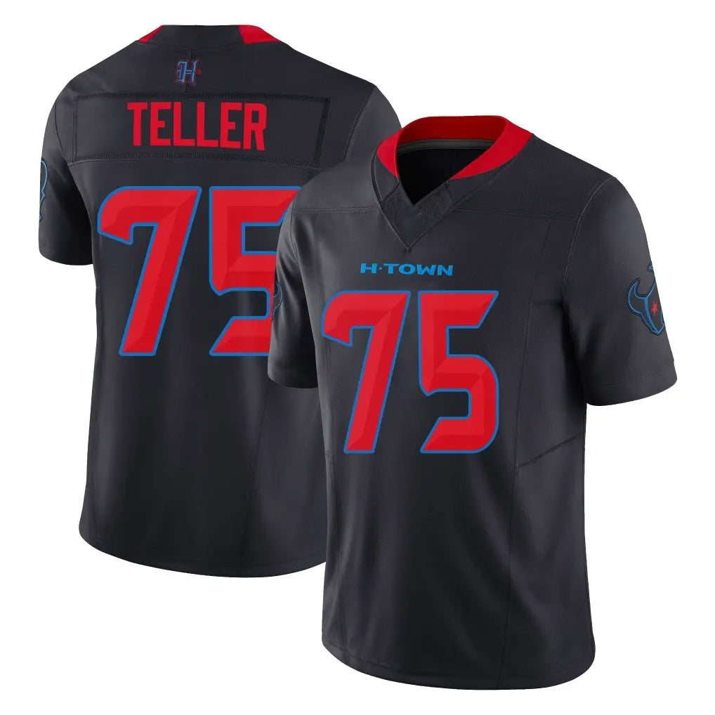 H.Texans #75 Wyatt Teller Player Navy Limited 2nd Alternate Vapor F.U.S.E. Home Game CAdoa Stitched Jerseys