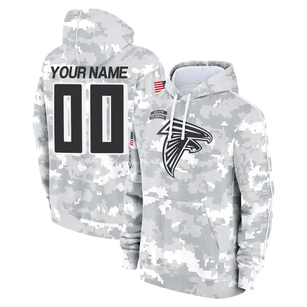 Custom A.Falcons Arctic Camo Salute to Service Limited Hoodie Any Name & Numbers CAdoa Stitched Jerseys
