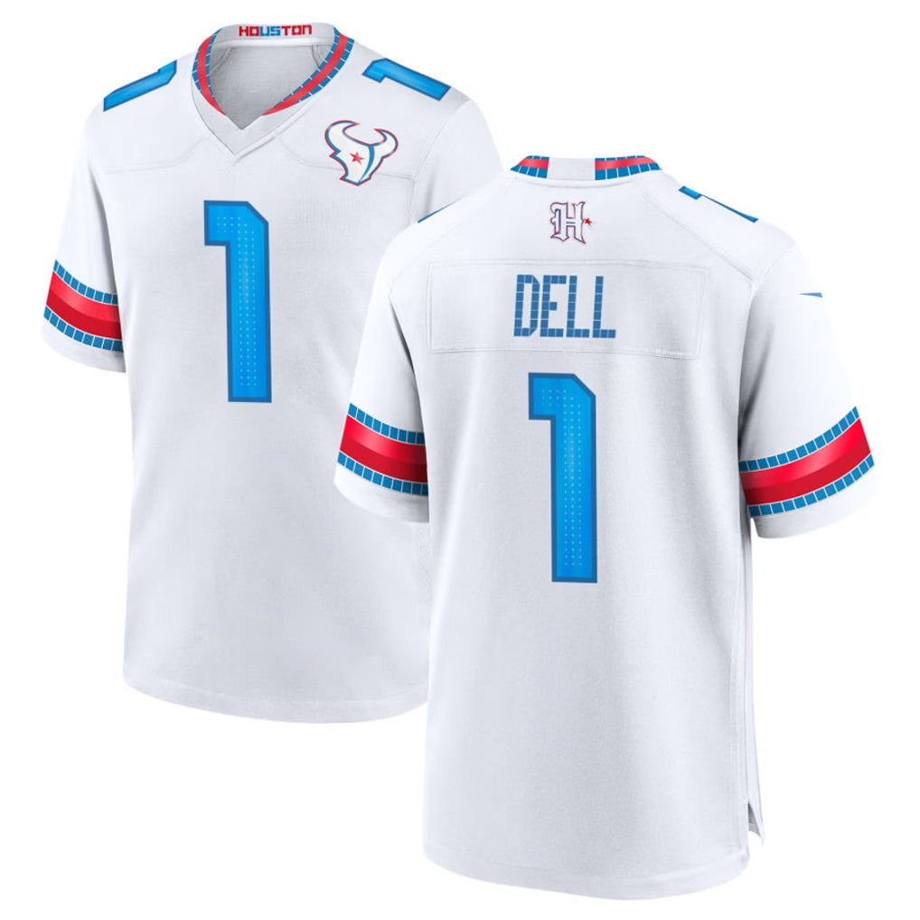 H.Texans #1 Tank Dell Player Whtie 2026 Rivalries Vapor Home Game CAdoa Stitched jerseys