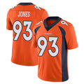 D.Broncos #93 D.J. Jones Player Orange Color Vapor Untouchable Limited Game CAdoa Stitched Jerseys