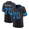 D.Lions #70 Juice Scruggs Player Black Alternate Home Game CAdoa Stitched Jerseys