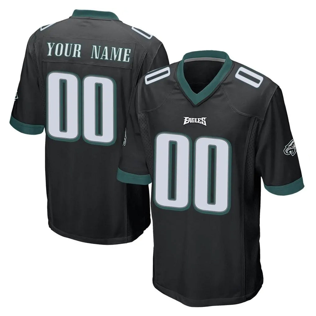 Custom P.Eagles Black Home Game Any Name & Numbers CAdoa Stitched Jerseys