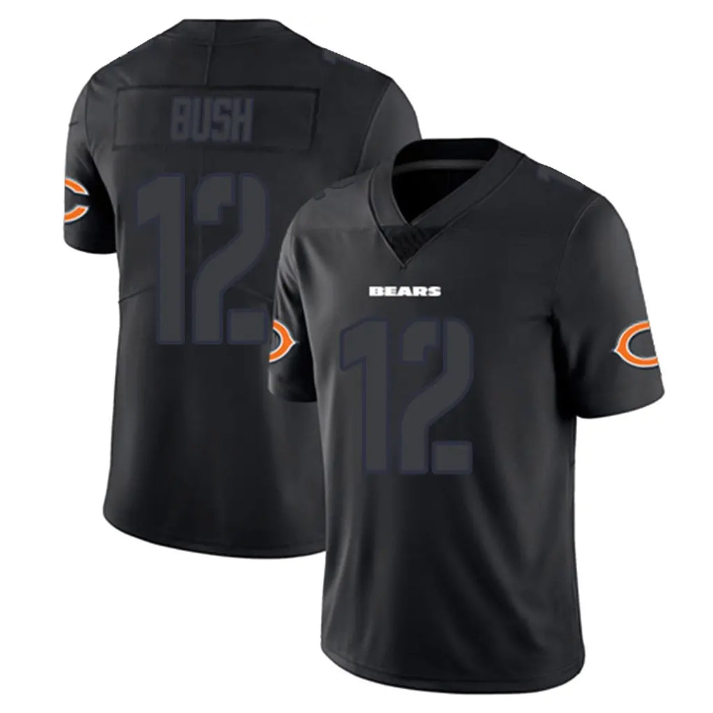 C.Bears #12 Devin Bush Player Black Impact Limited Game CAdoa Stitched Jerseys