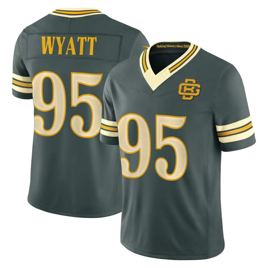 GB.Packers #95 Devonte Wyatt Player Green Limited 2026 Rivalries Collection Home Game CAdoa Stitched Jerseys