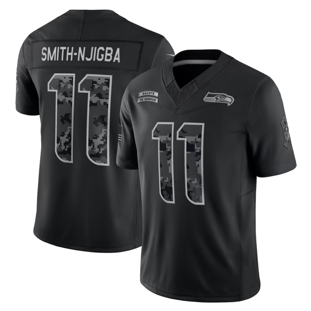 CAdoa S.Seahawks #11 Jaxon Smith-Njigba Player Black Limited 2026 Salute to Service Home Game Stitched Jerseys