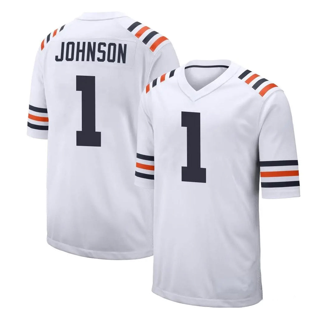 C.Bears #1 Jaylon Johnson Player White Classic Home Game CAdoa Stitched Jerseys
