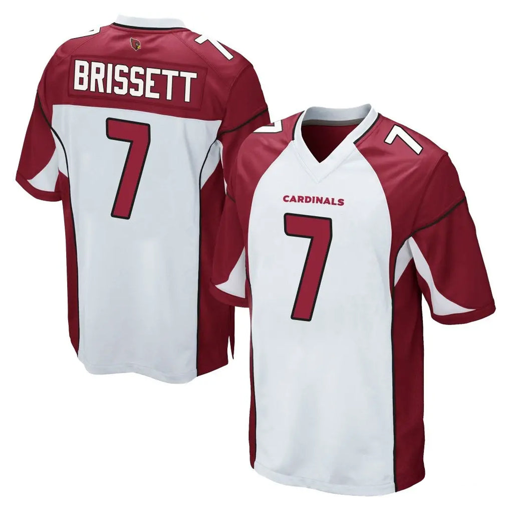 A.Cardinals #7 Jacoby Brissett Player White Cardinal Home Game CAdoa Stitched Jerseys