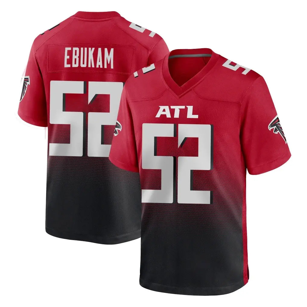 A.Falcons #52 Samson Ebukam Player Red Home Game CAdoa Stitched Jerseys