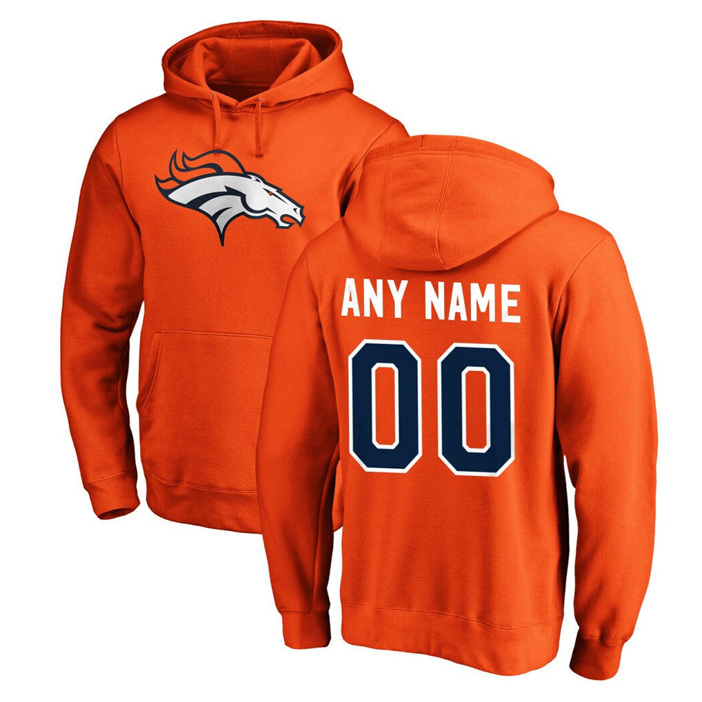 Custom D.Broncos Orange Pullover Hoodie Limited Any Name & Numbers CAdoa Stitched Jerseys