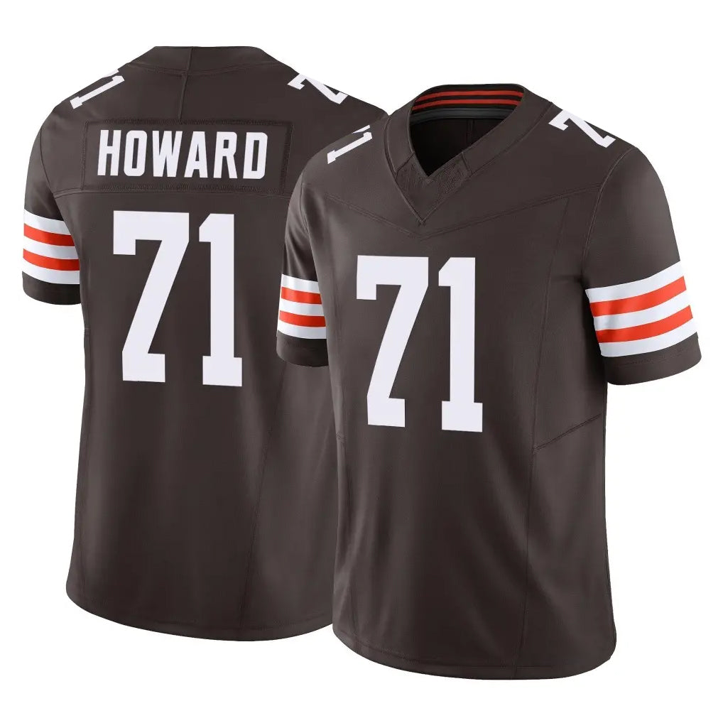 C.Browns #71 Tytus Howard Player Brown Vapor F.U.S.E. Limited Home Game CAdoa Stitched Jerseys