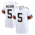 C.Browns #5 Quincy Williams Player White Home Game CAdoa Stitched Jerseys