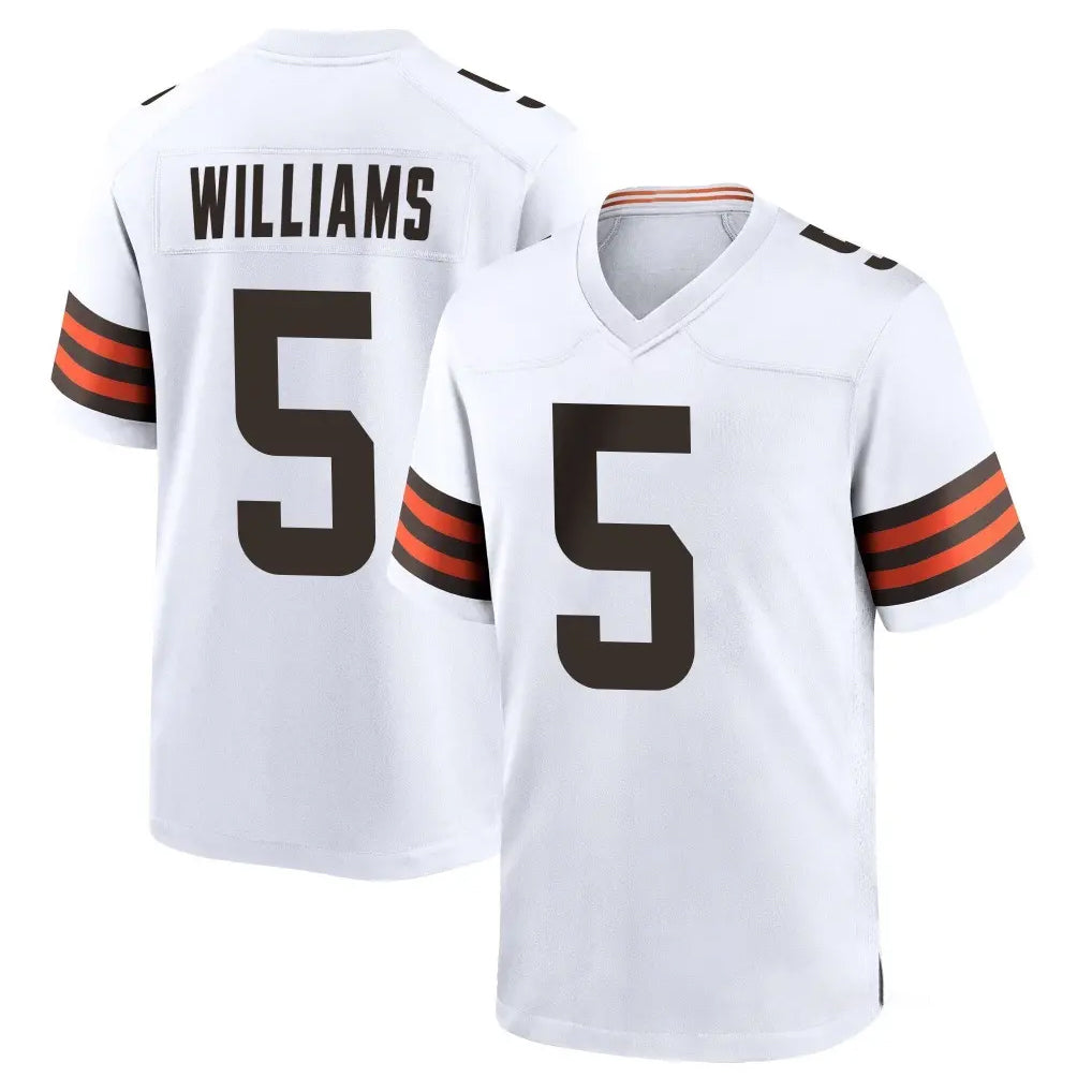 C.Browns #5 Quincy Williams Player White Home Game CAdoa Stitched Jerseys