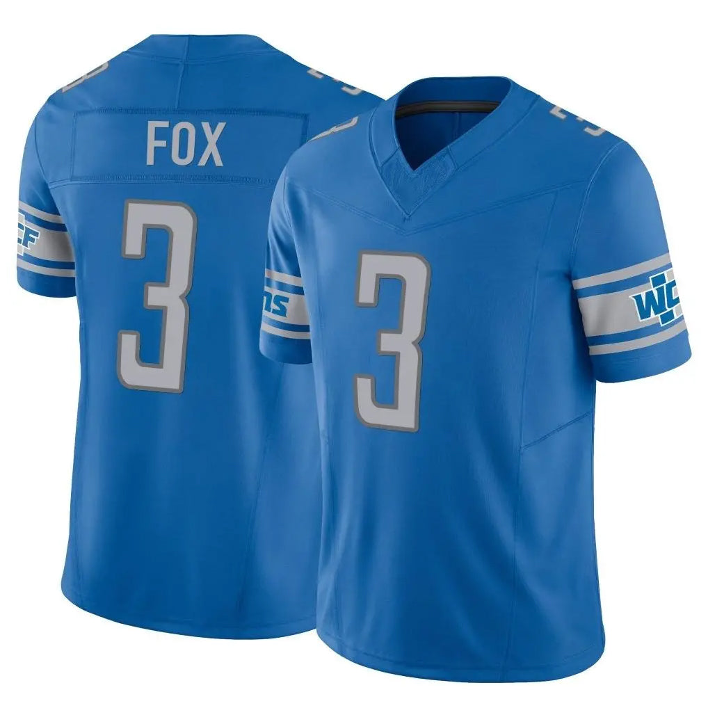 D.Lions #3 Jack Fox Player Blue Vapor F.U.S.E. Limited Home Game CAdoa Stitched Jerseys