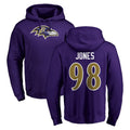 B.Ravens #98 Travis Jones Player Purple Salute to Service Pullover Hoodie CAdoa Stitched Jerseys