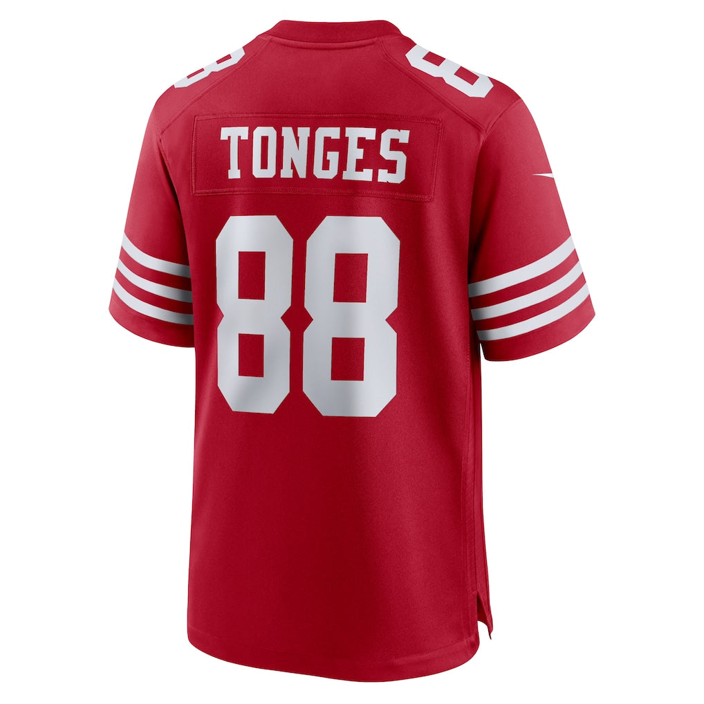 CAdoa SF.49ers #88 Jake Tonges Scarlet Team Game Jersey