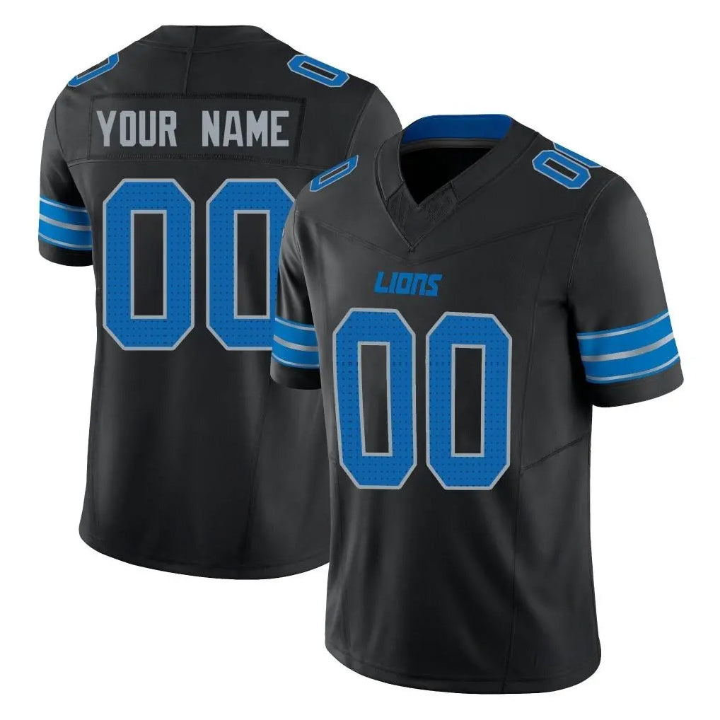 Custom D.Lions Black Alternate Vapor F.U.S.E. Limited Home Game Any Name & Numbers CAdoa Stitched Jerseys