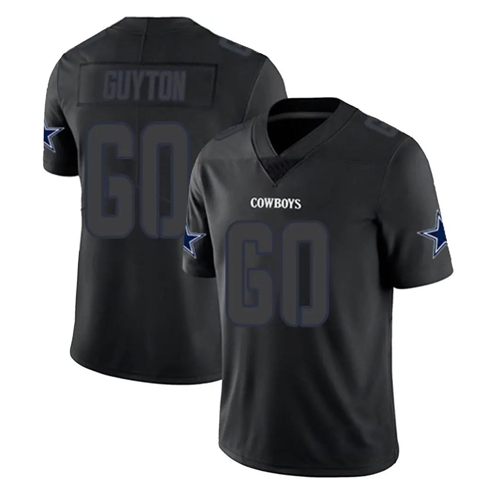 D.Cowboys #60 Tyler Guyton Player Black Impact Limited Home Game CAdoa Stitched Jerseys