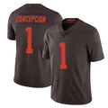 C.Browns #1 KC Concepcion Player Browns Color Rush Limited Home Game CAdoa Stitched Jerseys