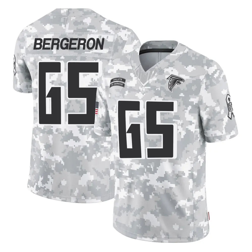 A.Falcons #65 Matthew Bergeron Player Camo Salute to Service Limited CAdoa Stitched Jerseys