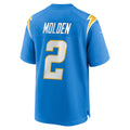 CAdoa LA.Chargers #2 Elijah Molden Powder Blue Team Game Jersey