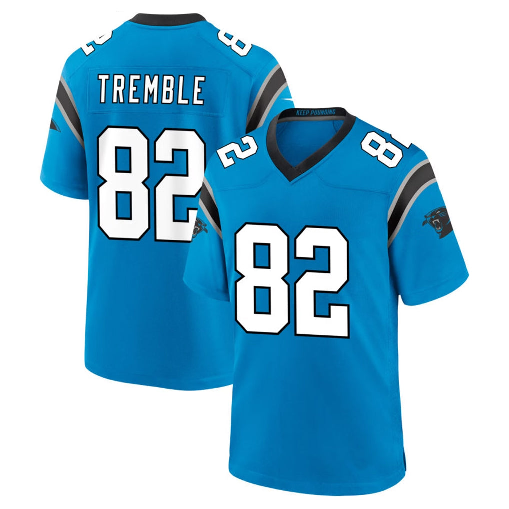 C.Panthers #82 Tommy Tremble Player Blue Home Game CAdoa Stitched Jerseys