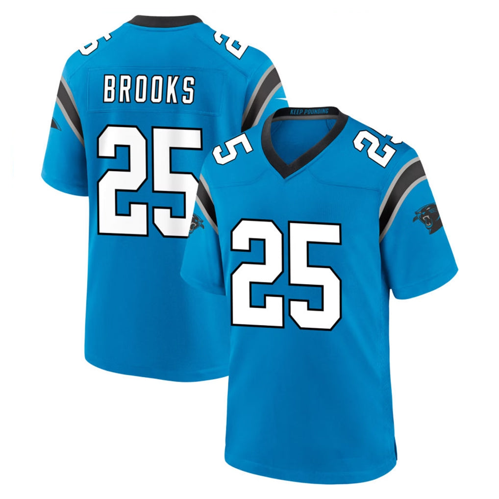 C.Panthers #25 Jonathon Brooks Player Blue Home Game CAdoa Stitched Jerseys