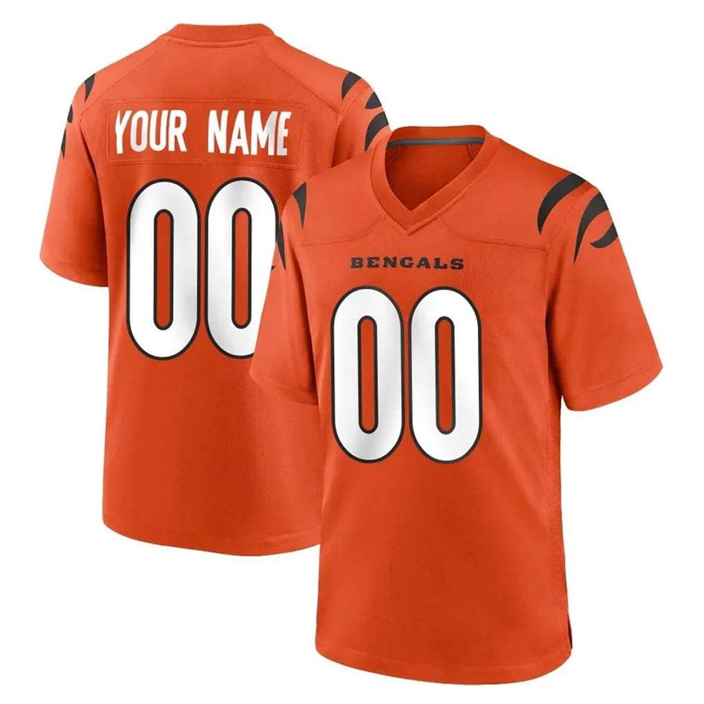 Custom C.Bengals Orange Home Game Any Name & Numbers CAdoa Stitched Jerseys