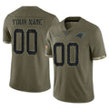 Custom C.Panthers Olive Salute to Service Game Any Name & Numbers CAdoa Stitched Jerseys