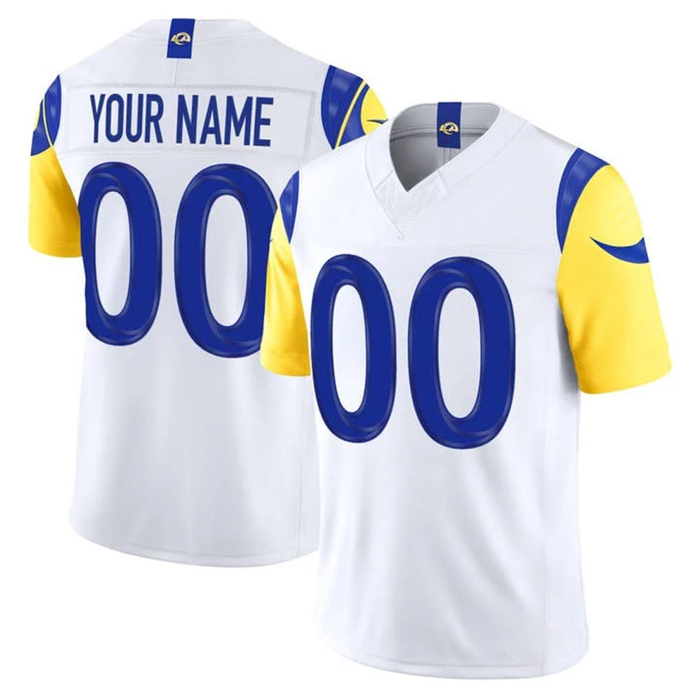 Custom LA.Rams White Vapor F.U.S.E. Limited Home Game Any Name & Numbers CAdoa Stitched Jerseys