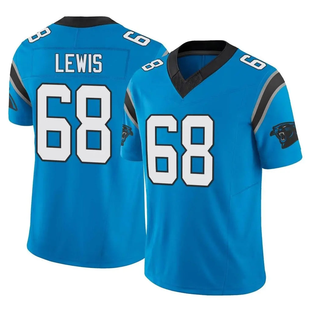 C.Panthers #68 Damien Lewis Player Blue Vapor F.U.S.E. Limited Home Game CAdoa Stitched Jerseys