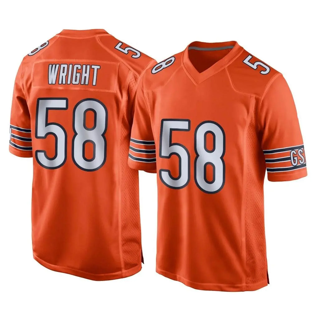 C.Bears #58 Darnell Wright Player Orange Home Game CAdoa Stitched Jerseys