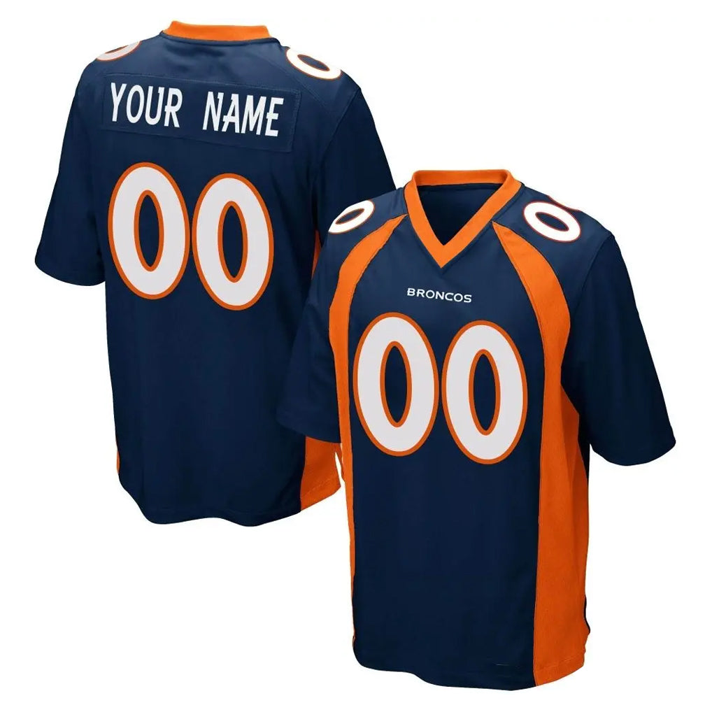 Custom D.Broncos Navy Game Any Name & Numbers CAdoa Stitched Jerseys