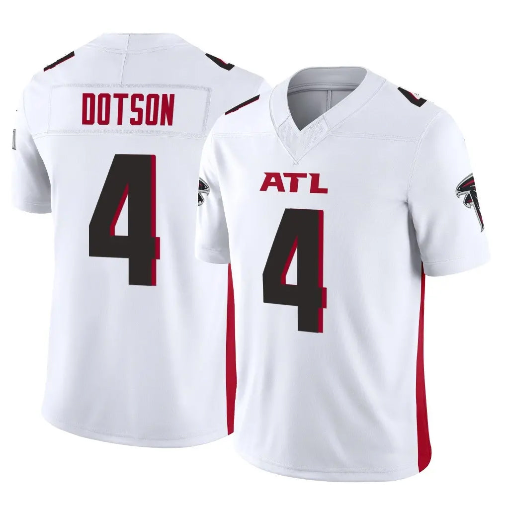 A.Falcons #4 Jahan Dotson Player White Vapor F.U.S.E. Limited CAdoa Stitched Jerseys