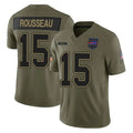 B.Bills #15 Greg Rousseau Player Olive Salute To Service Limited Game CAdoa Stitched Jerseys