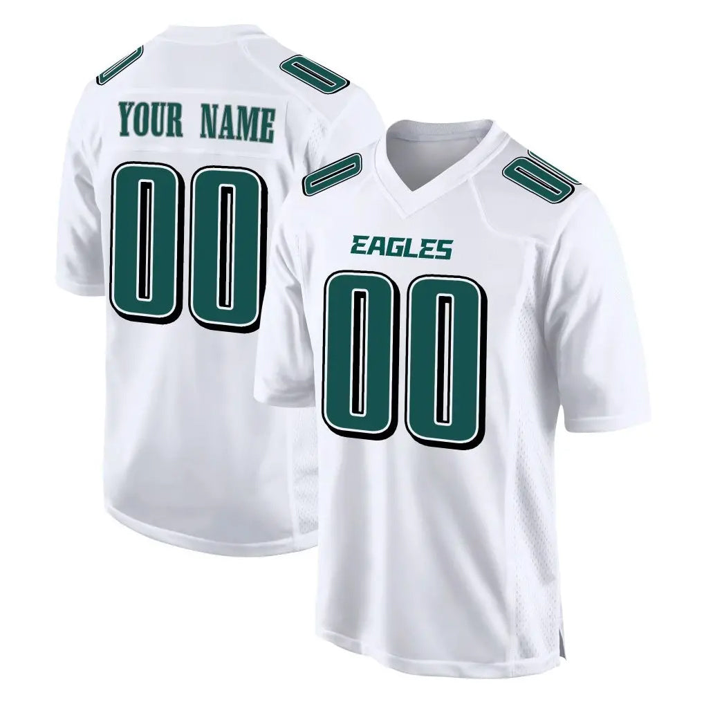 Custom P.Eagles White Tundra Fashion Home Game Any Name & Numbers CAdoa Stitched Jerseys