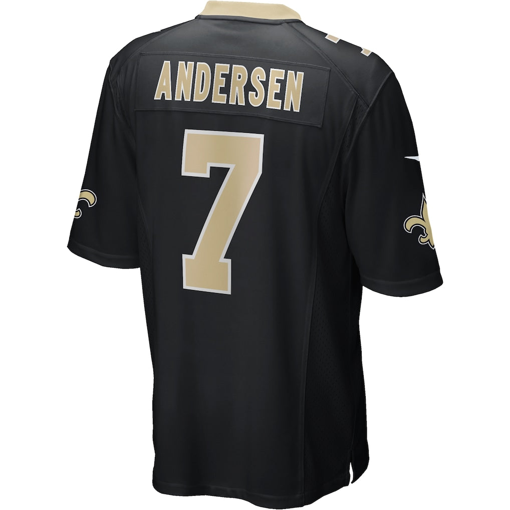 CAdoa NO.Saints #7 Morten Andersen Black Game Retired Player Jersey