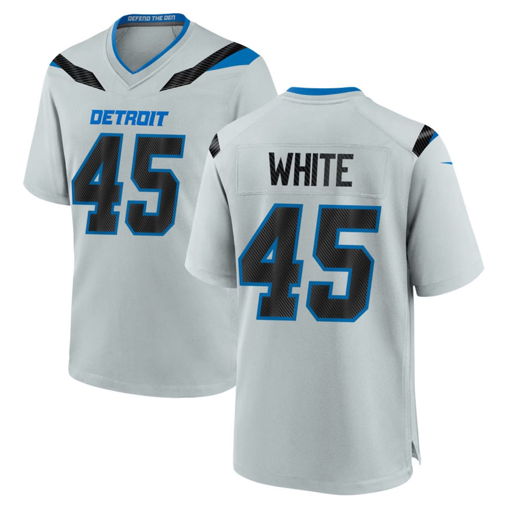 D.Lions #45 Devin White Player Silver 2026 Rivalries Collection Home Game CAdoa Stitched Jerseys