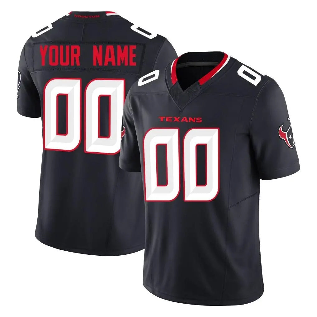 Custom H.Texans Navy Limited Alternate Vapor F.U.S.E. Home Game Any Name & Numbers CAdoa Stitched Jerseys