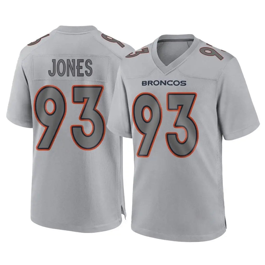 D.Broncos #93 D.J. Jones Player Gray Atmosphere Fashion Limited Game CAdoa Stitched Jerseys