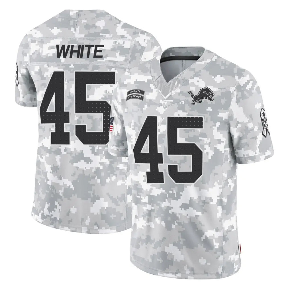 D.Lions #45 Devin White Player Arctic Camo Salute To Service Limited CAdoa Stitched Jerseys