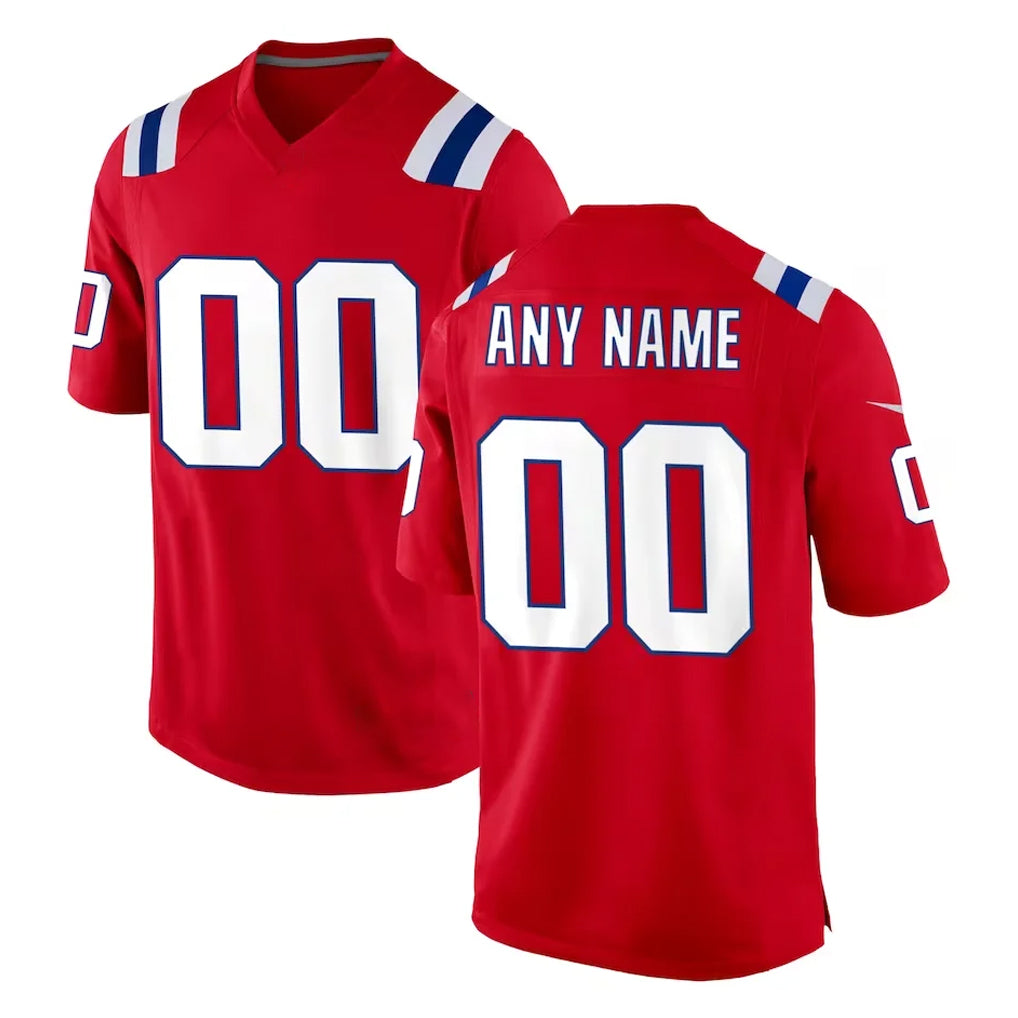 Custom NE.Patriots Red Home Game Any Name & Numbers CAdoa Stitched Jerseys