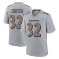 B.Ravens #32 Trenton Simpson Player Gray Color Rush Vapor Untouchable Game CAdoa Stitched Jerseys